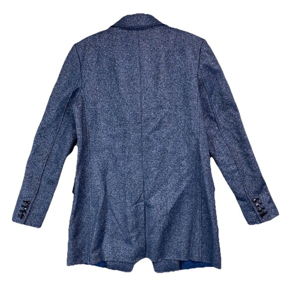 Banana Republic Women 8 Blazer Coat Wool Textured Knit Career Heathered Blue - Picture 10 of 13